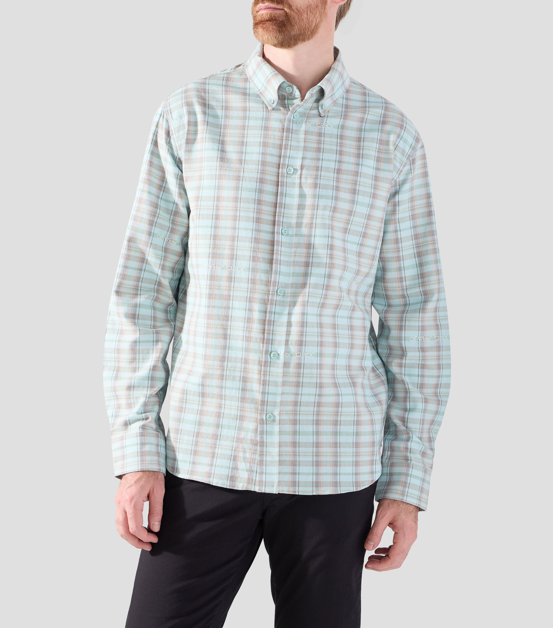 Camisa cuadros manga larga Striped Chemise Hombre